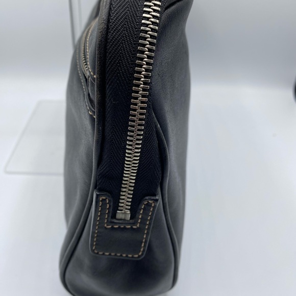 584coach unisex 1941 collection pouch black leather zip top #5086 Preowned - Picture 9 of 9